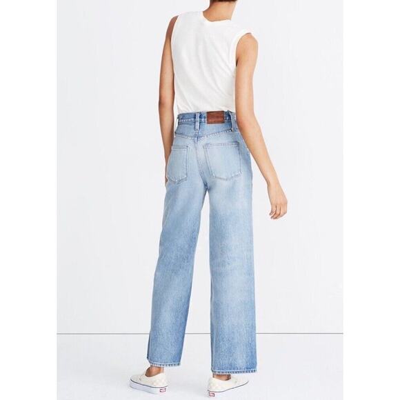 Rivet & Thread Madewell Jeans Women 31 High Rise Wide Leg Mason Light Wash Blue - Picture 7 of 16